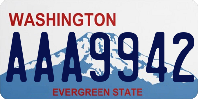 WA license plate AAA9942