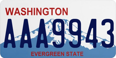 WA license plate AAA9943