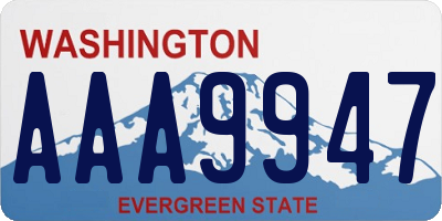 WA license plate AAA9947