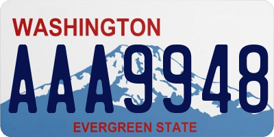 WA license plate AAA9948