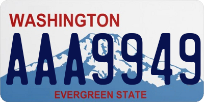 WA license plate AAA9949