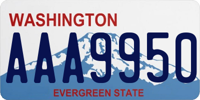 WA license plate AAA9950