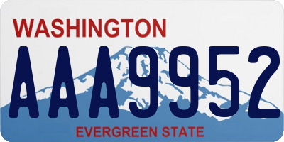 WA license plate AAA9952