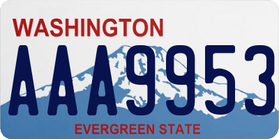 WA license plate AAA9953