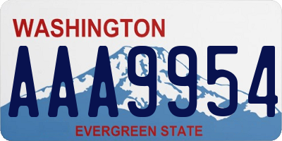 WA license plate AAA9954