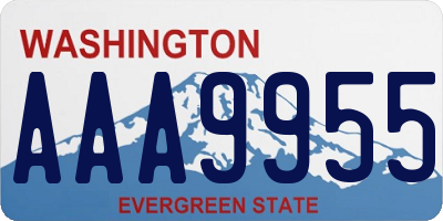 WA license plate AAA9955