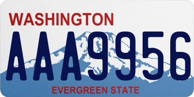 WA license plate AAA9956