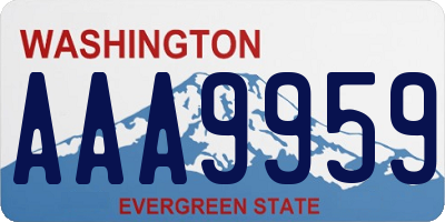 WA license plate AAA9959