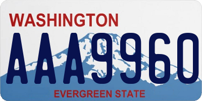 WA license plate AAA9960