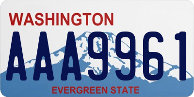 WA license plate AAA9961