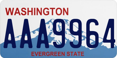 WA license plate AAA9964