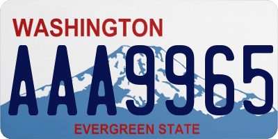 WA license plate AAA9965