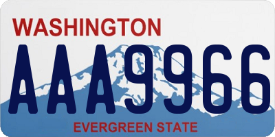 WA license plate AAA9966