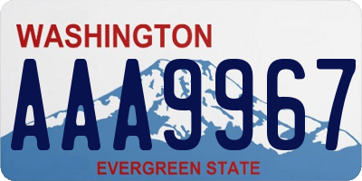 WA license plate AAA9967