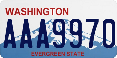 WA license plate AAA9970