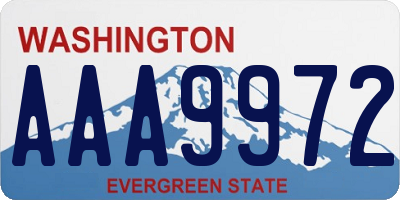 WA license plate AAA9972