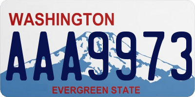 WA license plate AAA9973