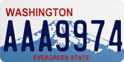 WA license plate AAA9974