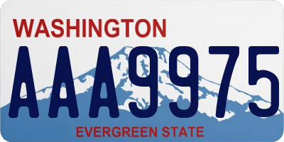 WA license plate AAA9975