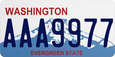 WA license plate AAA9977