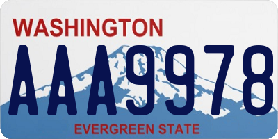 WA license plate AAA9978