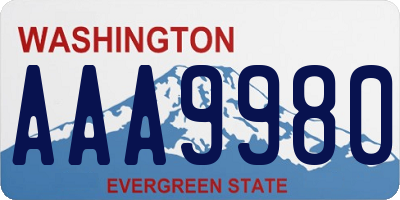 WA license plate AAA9980