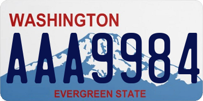 WA license plate AAA9984