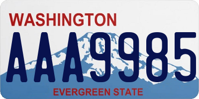 WA license plate AAA9985