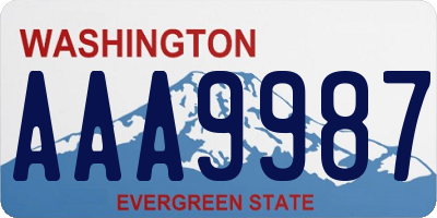 WA license plate AAA9987