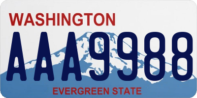 WA license plate AAA9988