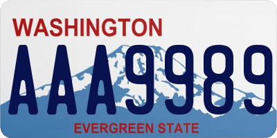 WA license plate AAA9989