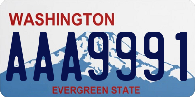 WA license plate AAA9991