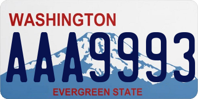 WA license plate AAA9993