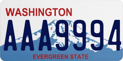 WA license plate AAA9994