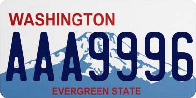 WA license plate AAA9996