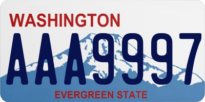 WA license plate AAA9997