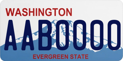 WA license plate AAB0000