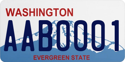 WA license plate AAB0001