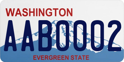 WA license plate AAB0002