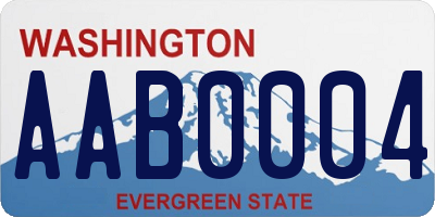 WA license plate AAB0004