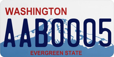 WA license plate AAB0005