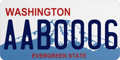 WA license plate AAB0006