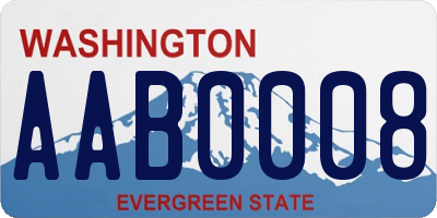 WA license plate AAB0008