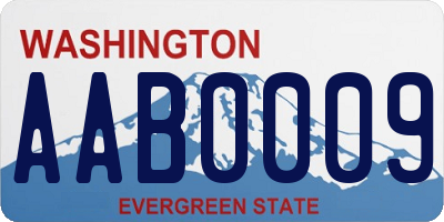 WA license plate AAB0009