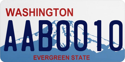 WA license plate AAB0010