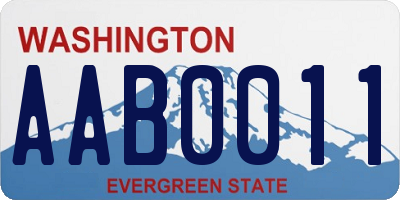 WA license plate AAB0011