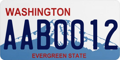 WA license plate AAB0012