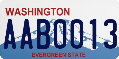 WA license plate AAB0013