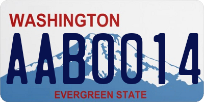 WA license plate AAB0014