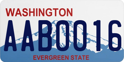 WA license plate AAB0016